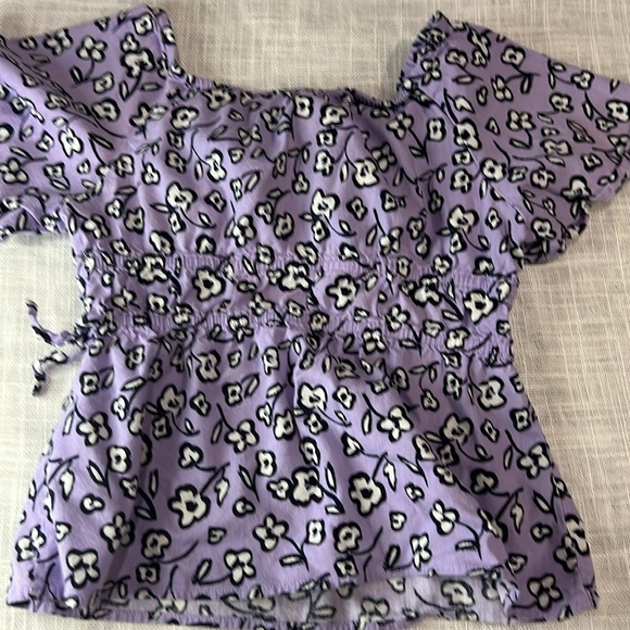 SET OF 3 GIRLS SUMMER CINCHED WAIST FLUTTER SLEEVE TOPS - Picture 7 of 9